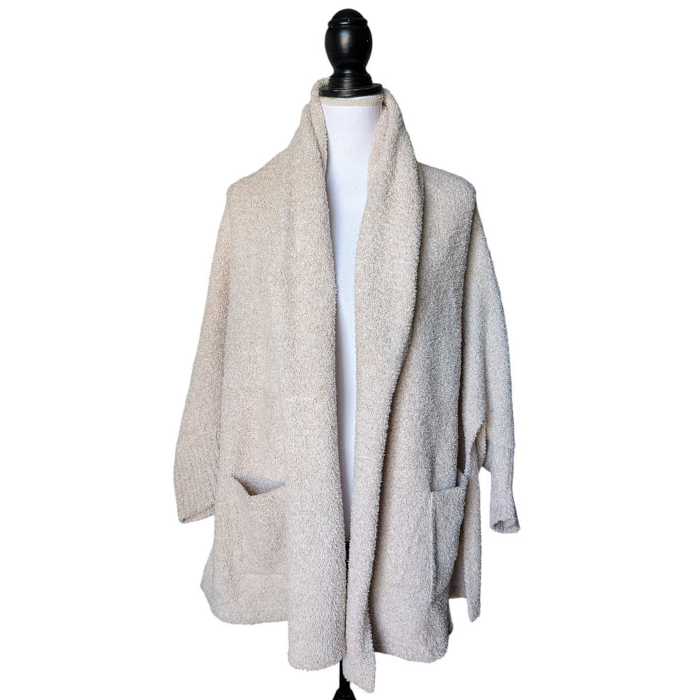 525 America Open Front The Cozy Wrap Goat Heather Tan Beige Size S/M Oversized